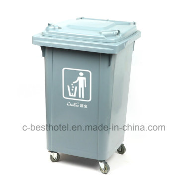 Eco-Friendly Environmentally Outdoor Plastic Trash Bin Rubber Wheel